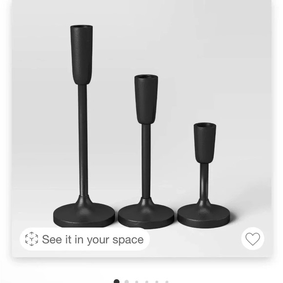 NWT Set of 3 Aluminum Taper Holders Black Threshold - Picture 8 of 9